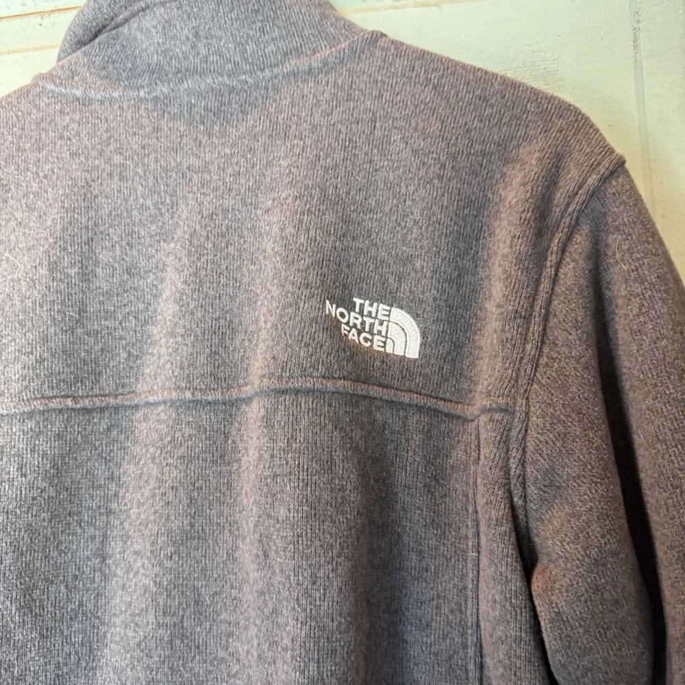 North Face Mens Lightweight Knit Jacket Size L Gray Fleece‎ Lined Polyester